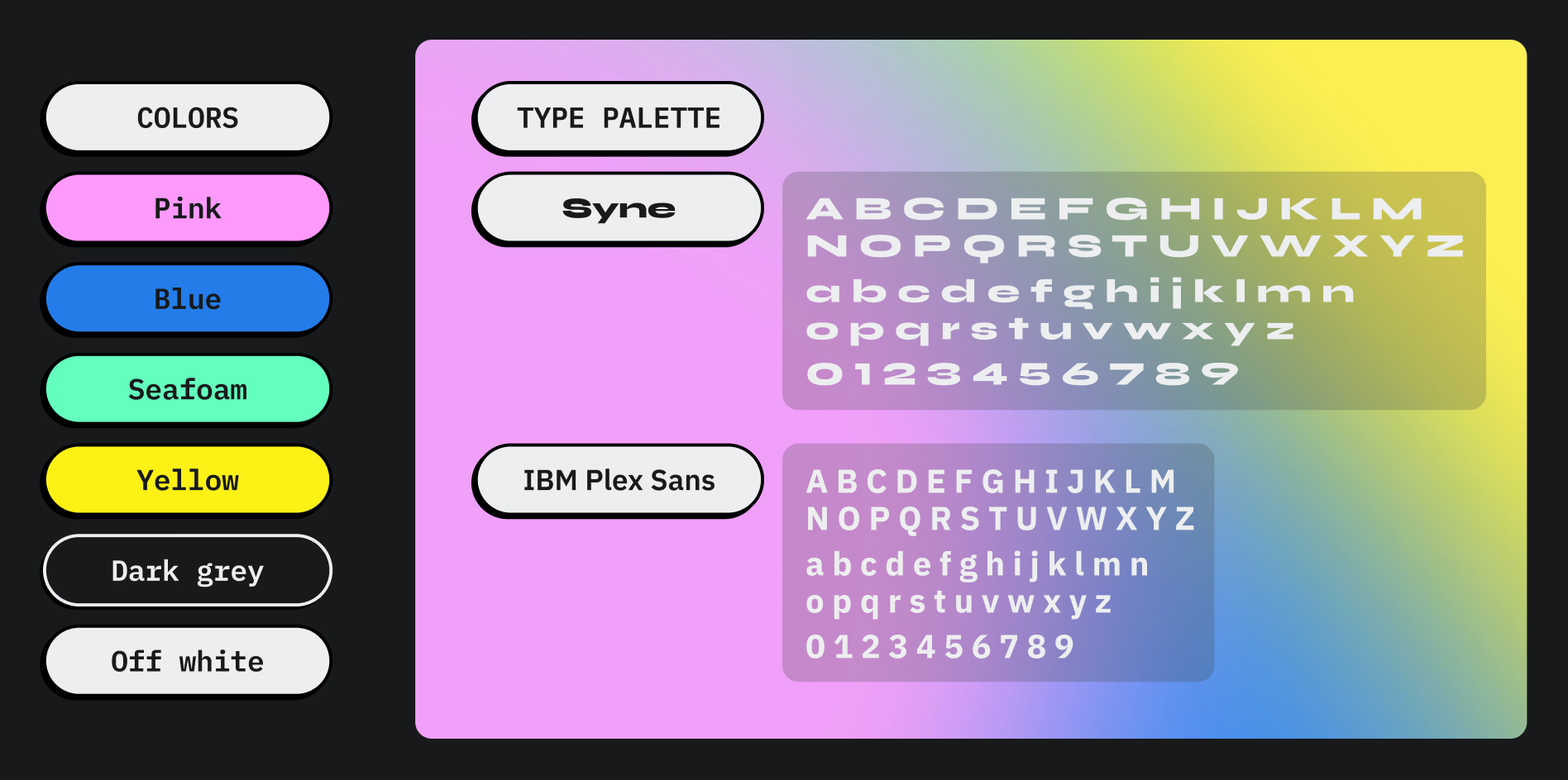 Color and type palette